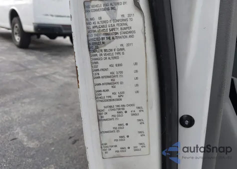 2011 Ford E-250 Commercial from USA, damaged, VIN 1FTNS2EW2BDB23836